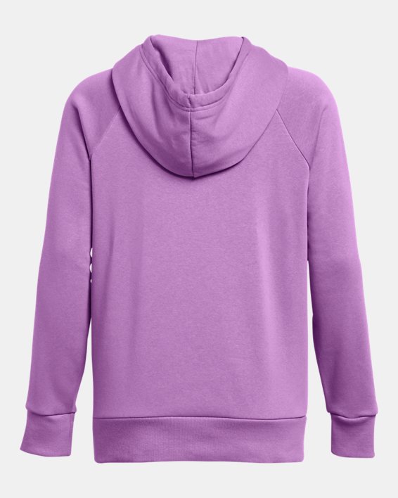 Damen UA Rival + Fleece Hoodie, Purple, pdpMainDesktop image number 4
